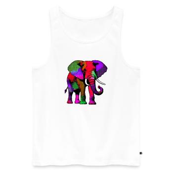 Éléphant - Débardeur bio Premium Homme - blanc - Devant - Michal (187cm)