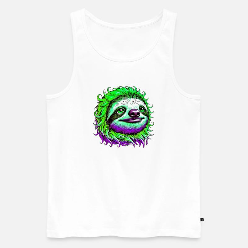 Faultier - Männer Premium Bio Tank Top - Weiß