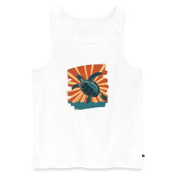 Sea Turtle Retro - Men's Premium Organic Tank Top - white - Front - Michal (187cm)
