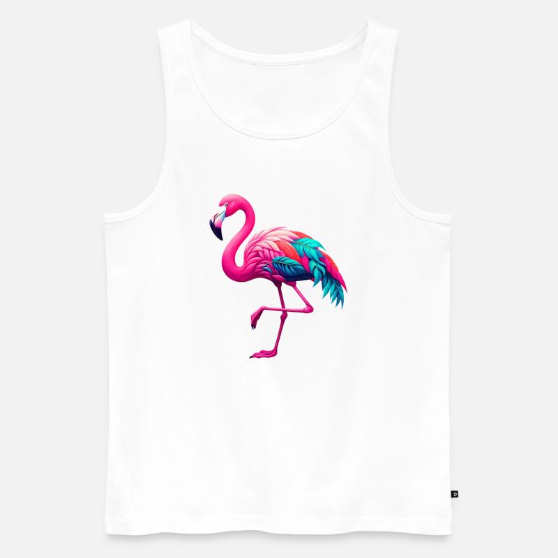 Flamingo - Männer Premium Bio Tank Top - Weiß