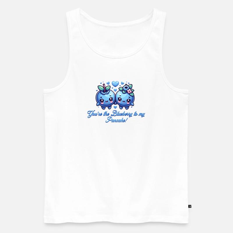Süßes Design mit Blaubeeren - Männer Premium Bio Tank Top - Weiß