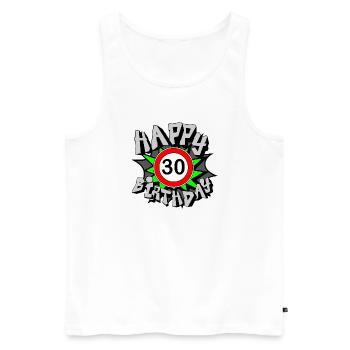 30. Geburtstag , Airbrush Happy 30 (25) - Männer Premium Bio Tank Top - Weiß - Vorne - AI Model Male 178 light (178cm)