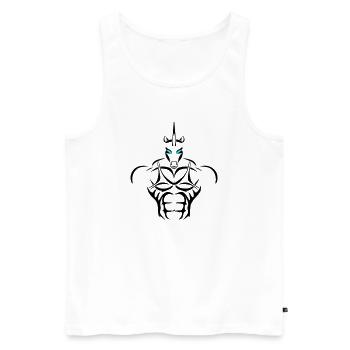 Alpha maiden Deluxe - Männer Premium Bio Tank Top - Weiß - Vorne - AI Model Male 178 light (178cm)