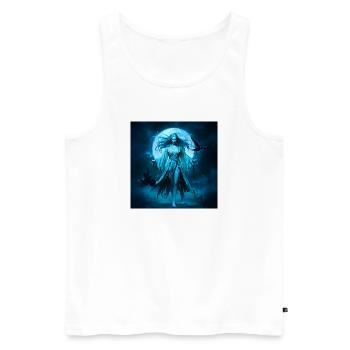 Todesfee, Kolkrabe, Monde - Männer Premium Bio Tank Top - Weiß - Vorne - Michal (187cm)