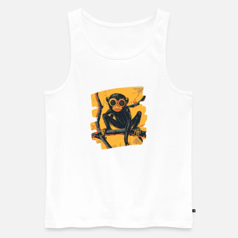 Spinnenaffe Retro - Männer Premium Bio Tank Top - Weiß
