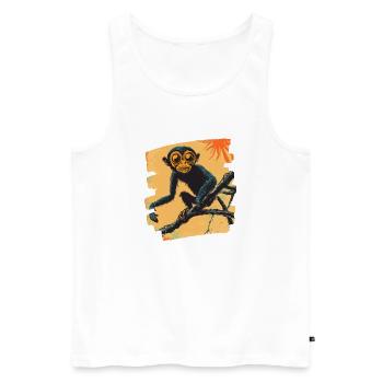 Monkey - Men's Premium Organic Tank Top - white - Front - AI Model Male 178 light (178cm)
