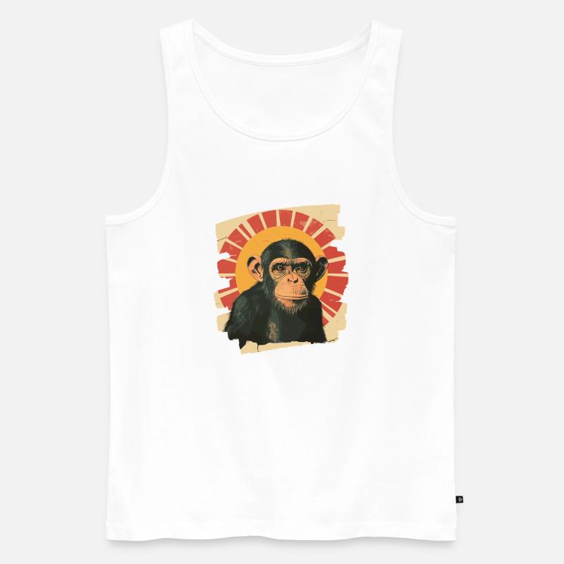 Affe Retro - Männer Premium Bio Tank Top - Weiß