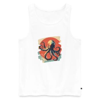 Pieuvre Octopus Rétro - Débardeur bio Premium Homme - blanc - Devant - Michal (187cm)