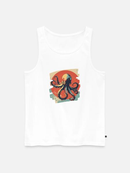 Octopus Octopus Retro - Men's Premium Organic Tank Top - white