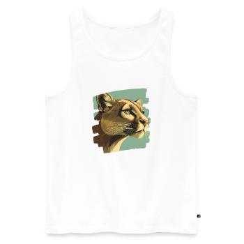 Lion de montagne Rétro - Débardeur bio Premium Homme - blanc - Devant - AI Model Male 178 light (178cm)