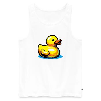 Ente Ente Ente Ente Ente - Männer Premium Bio Tank Top - Weiß - Vorne - AI Model Male 178 light (178cm)