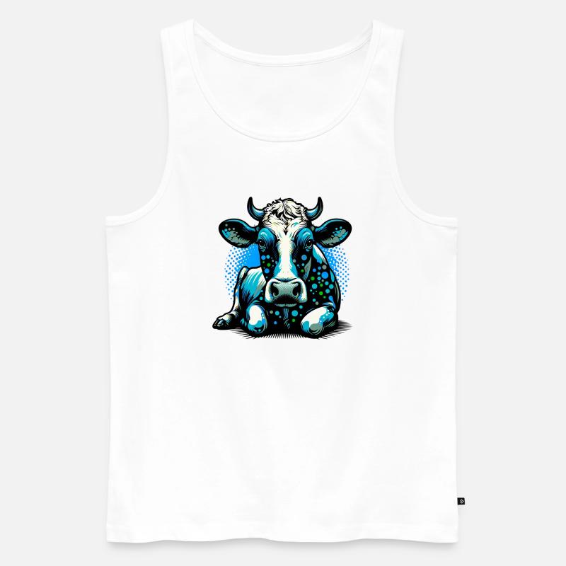 Kuh - Männer Premium Bio Tank Top - Weiß