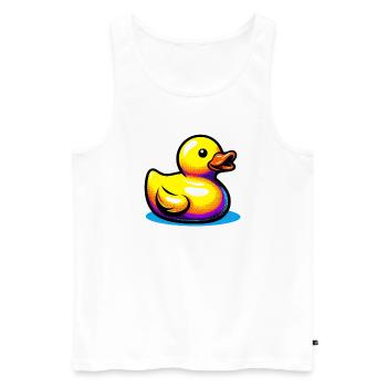 Ente Ente Ente Ente Ente - Männer Premium Bio Tank Top - Weiß - Vorne - AI Model Male 178 light (178cm)