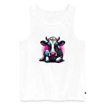 Vache - Débardeur bio Premium Homme - blanc - Devant - Michal (187cm)