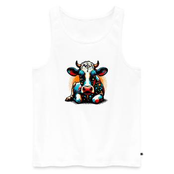 Vache - Débardeur bio Premium Homme - blanc - Devant - Michal (187cm)