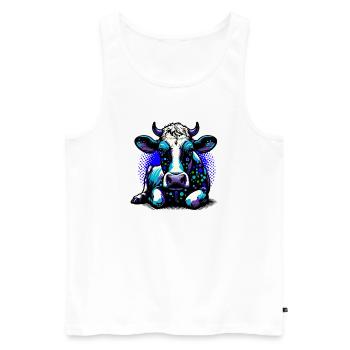 Vache - Débardeur bio Premium Homme - blanc - Devant - Michal (187cm)