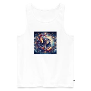 POISSONS \ Signes du zodiaque - Débardeur bio Premium Homme - blanc - Devant - AI Model Male 178 light (178cm)