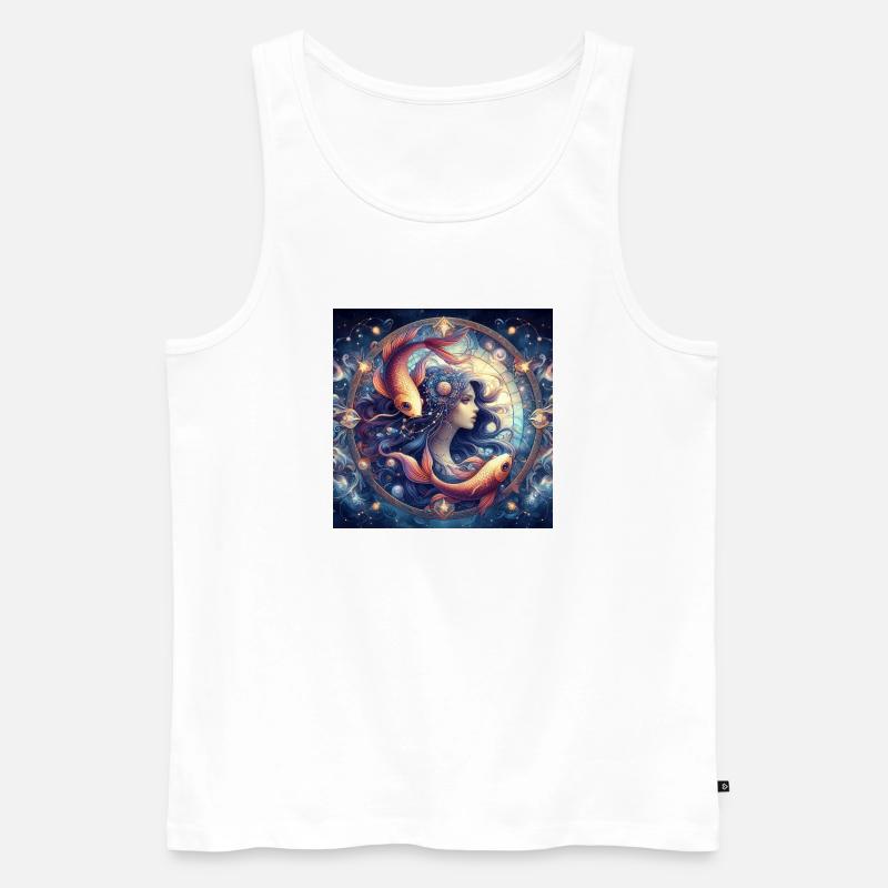 FISCHE \ Sternzeichen - Männer Premium Bio Tank Top - Weiß