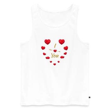 Elegant Heart & Arrow Design for Couples - Men's Premium Organic Tank Top - white - Front - AI Model Male 178 light (178cm)
