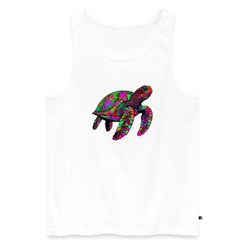 Tortue marine - Débardeur bio Premium Homme - blanc - Devant - Michal (187cm)