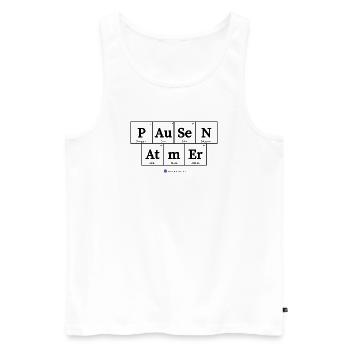 Pausen Atmer (helle Stoffe) - Männer Premium Bio Tank Top - Weiß - Vorne - Michal (187cm)