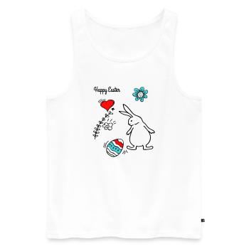 Joyeuses Pâques - Débardeur bio Premium Homme - blanc - Devant - Michal (187cm)