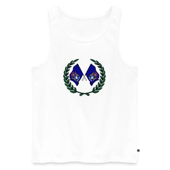 Flags USA Michigan in laurel wreath - Men's Premium Organic Tank Top - white - Front - Michal (187cm)