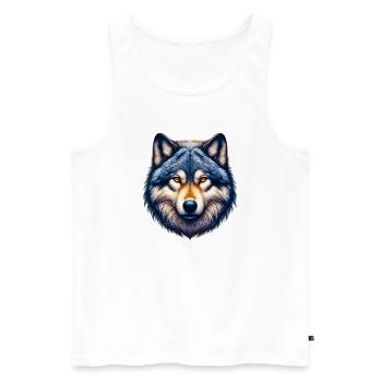 Wolf - Men's Premium Organic Tank Top - white - Front - Michal (187cm)