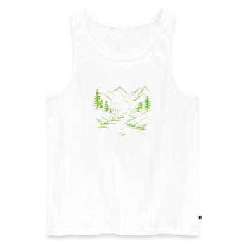 Gebirge - Männer Premium Bio Tank Top - Weiß - Vorne - Michal (187cm)