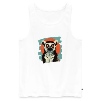 Lemur - Männer Premium Bio Tank Top - Weiß - Vorne - AI Model Male 178 light (178cm)
