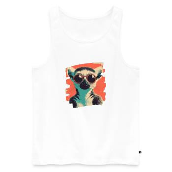 Lemur - Männer Premium Bio Tank Top - Weiß - Vorne - AI Model Male 178 light (178cm)