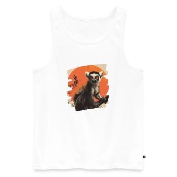 Lemur - Männer Premium Bio Tank Top - Weiß - Vorne - AI Model Male 178 light (178cm)
