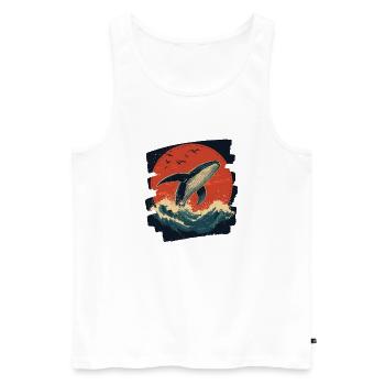 Whale - Men's Premium Organic Tank Top - white - Front - Michal (187cm)