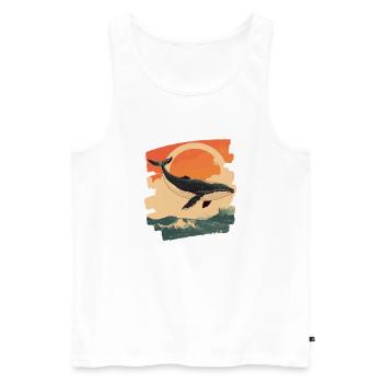Whale - Men's Premium Organic Tank Top - white - Front - Michal (187cm)