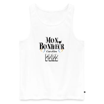 Mon Bonheur C'est d'Etre Père - Débardeur bio Premium Homme - blanc - Devant - Michal (187cm)
