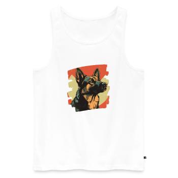 German Shepherd Retro - Men's Premium Organic Tank Top - white - Front - Michal (187cm)