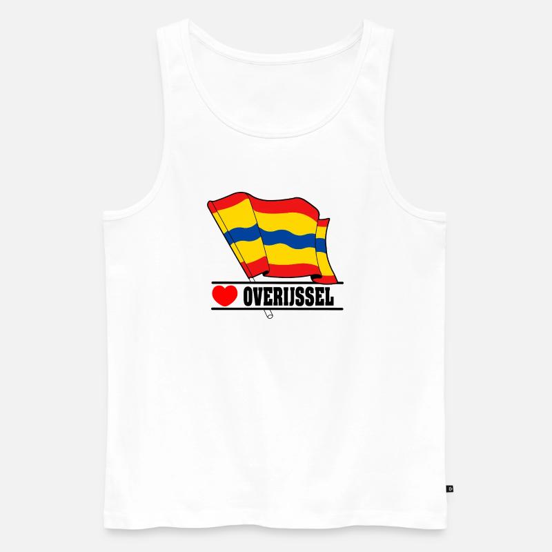 Flagge Overijssel Herz Overijssel - Männer Premium Bio Tank Top - Weiß