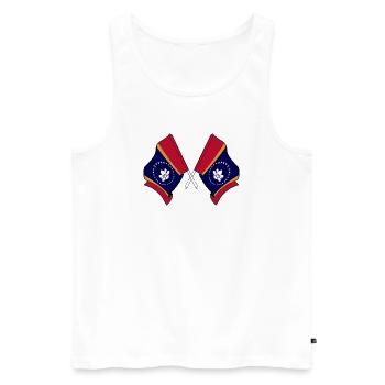 Deux drapeaux traversèrent le Mississippi - Débardeur bio Premium Homme - blanc - Devant - AI Model Male 178 light (178cm)