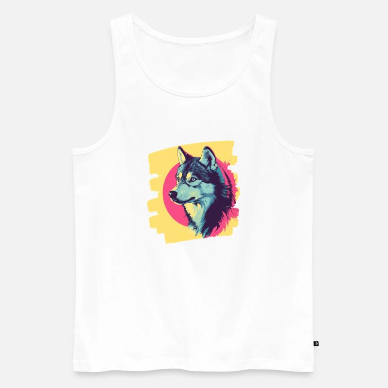 Husky - Männer Premium Bio Tank Top - Weiß