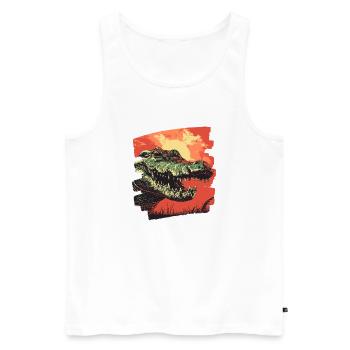 Crocodile - Men's Premium Organic Tank Top - white - Front - AI Model Male 178 light (178cm)