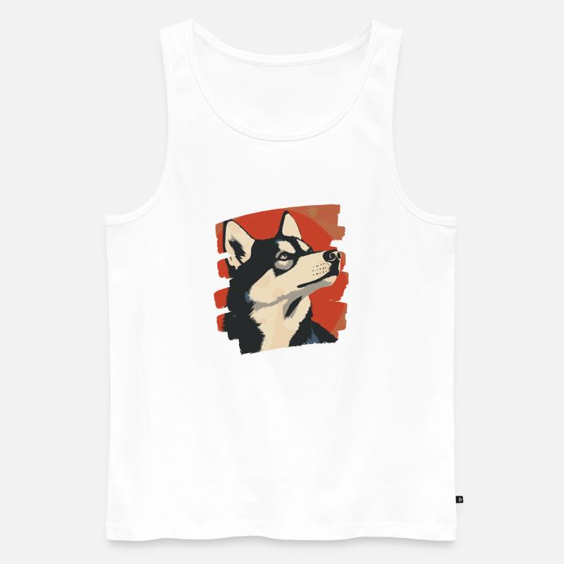 Husky - Männer Premium Bio Tank Top - Weiß