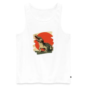 Crocodile - Men's Premium Organic Tank Top - white - Front - AI Model Male 178 light (178cm)