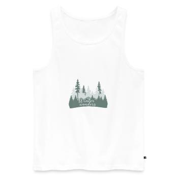 Winterwunderwald Silhouetten - Männer Premium Bio Tank Top - Weiß - Vorne - Michal (187cm)