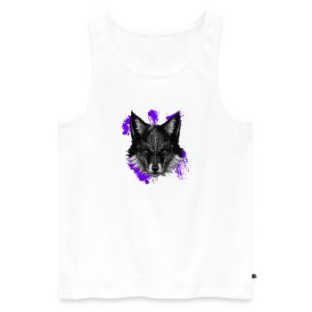 Füchse, Farbflecken, Tribals - Männer Premium Bio Tank Top - Weiß - Vorne - AI Model Male 178 light (178cm)