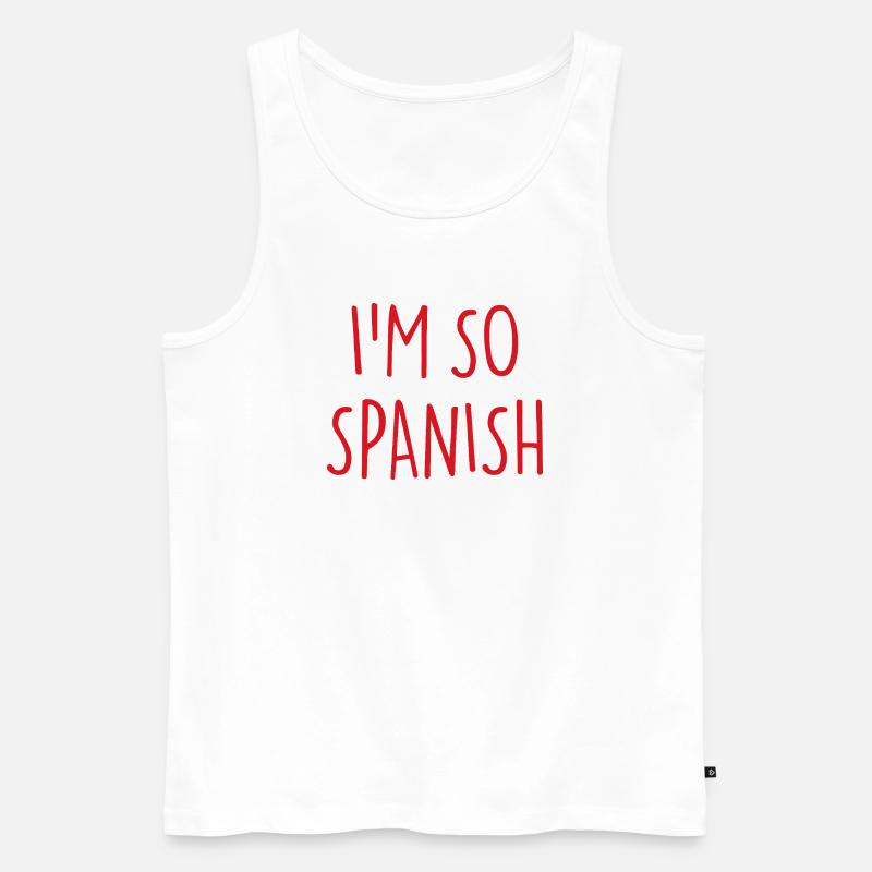 I'M SO SPANISH Spanisch Spanien - Männer Premium Bio Tank Top - Weiß