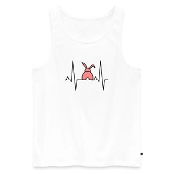 Verspieltes Häschen mit Herzen - Männer Premium Bio Tank Top - Weiß - Vorne - Michal (187cm)