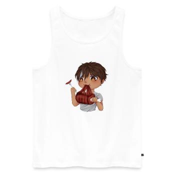 Gourmet Chibi - Männer Premium Bio Tank Top - Weiß - Vorne - AI Model Male 178 light (178cm)