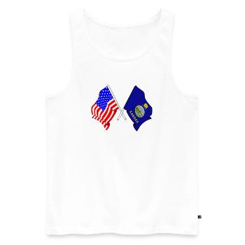 Drapeau des États-Unis et de l’État du Kansas franchi - Débardeur bio Premium Homme - blanc - Devant - Michal (187cm)