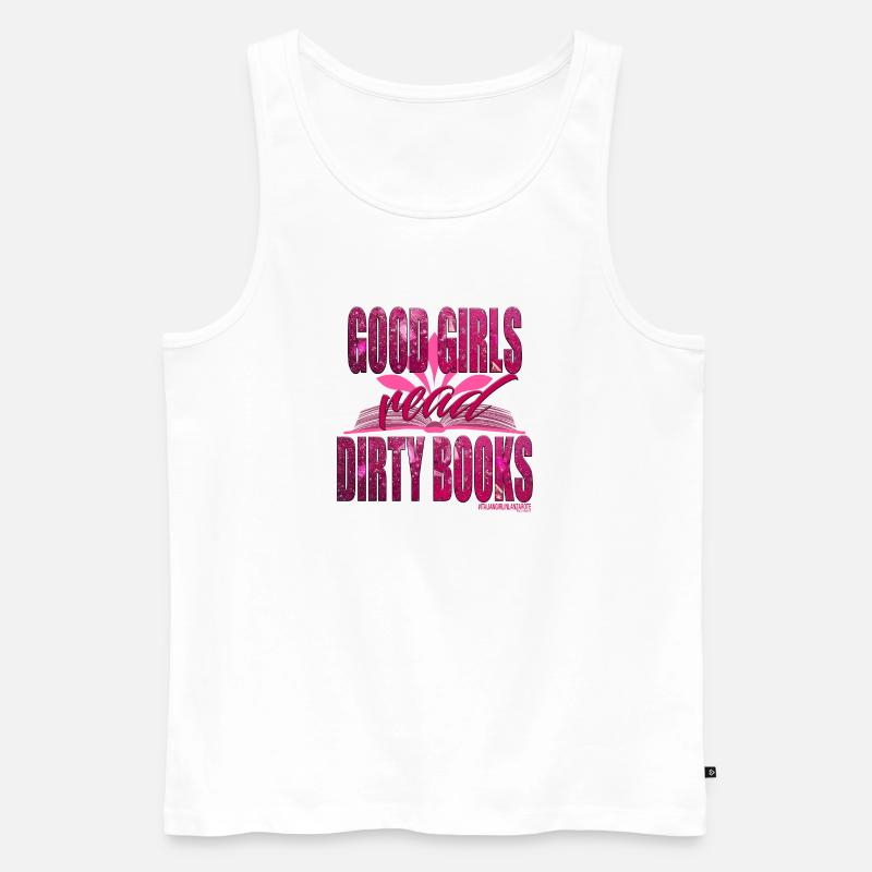 GUTE MÄDCHEN LESEN SCHMUTZIGE BÜCHER - Männer Premium Bio Tank Top - Weiß