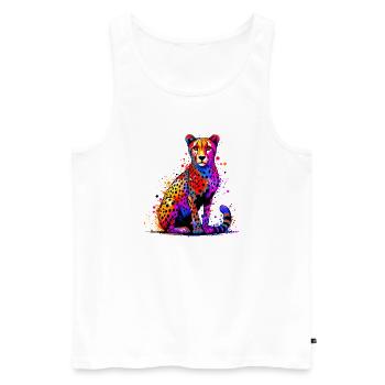 Cheetah - Men's Premium Organic Tank Top - white - Front - Michal (187cm)